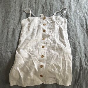 J. Crew White Linen Blazer with Gold Buttons